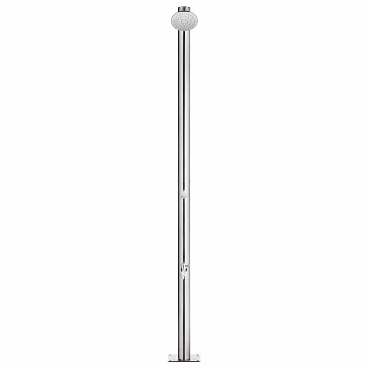VIDAXL Douche de jardin avec base marron 220 cm Acier inoxydable