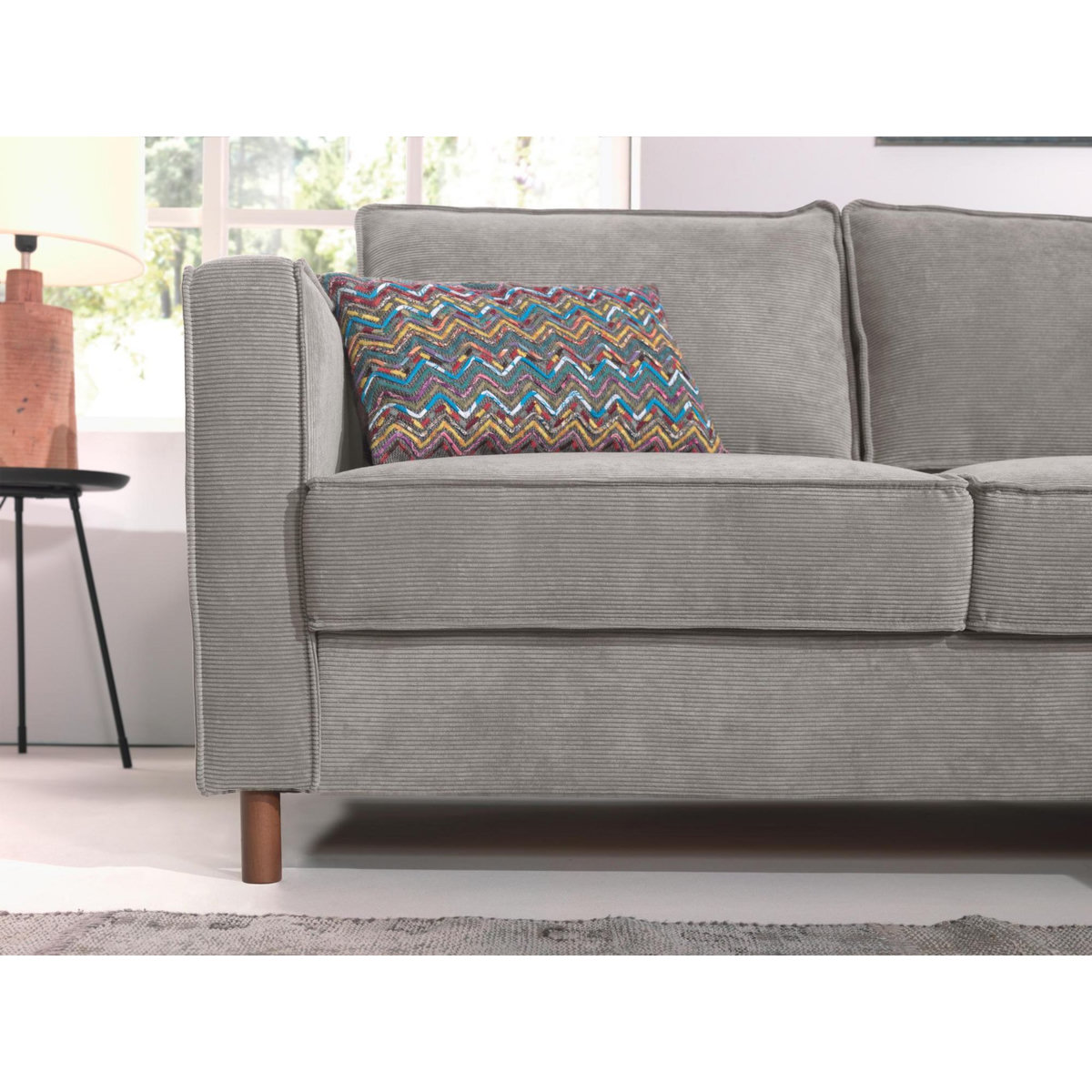 LISA DESIGN Jake - canapé d'angle droit - convertible - 5 places - en velours côtelé