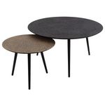 LISA DESIGN Kahoni - lot de 2 tables basses gigognes - doré et noir - 74 et 58 cm. Coloris disponibles : Bicolore
