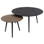 LISA DESIGN Kahoni - lot de 2 tables basses gigognes - doré et noir - 74 et 58 cm. Coloris disponibles : Bicolore