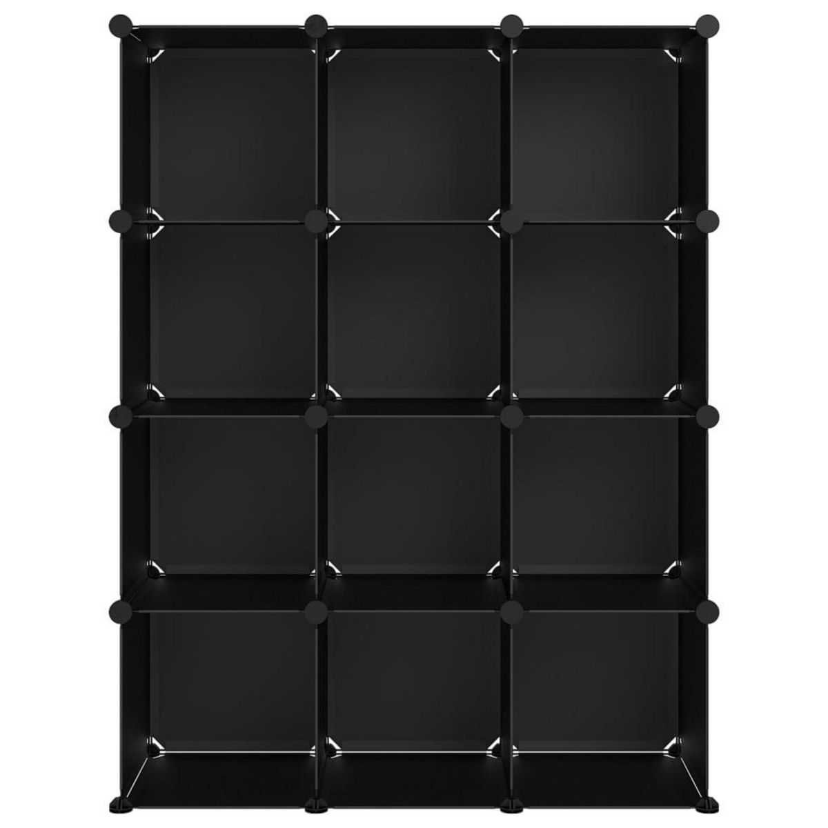 VIDAXL Cubes de rangement 12 pcs Noir PP