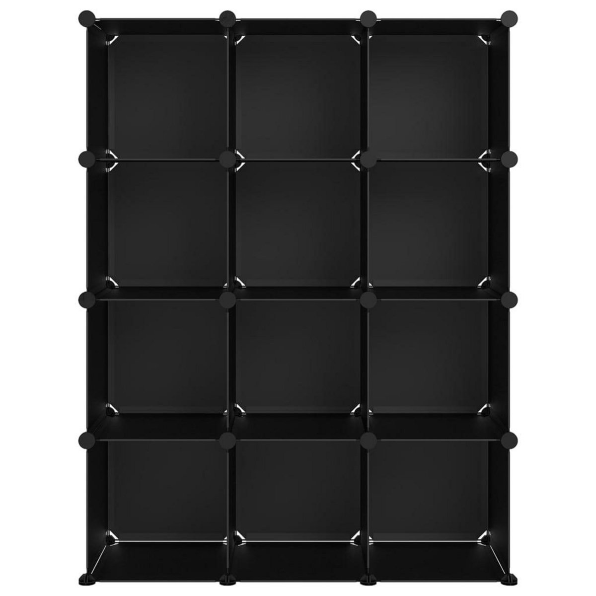 VIDAXL Cubes de rangement 12 pcs Noir PP