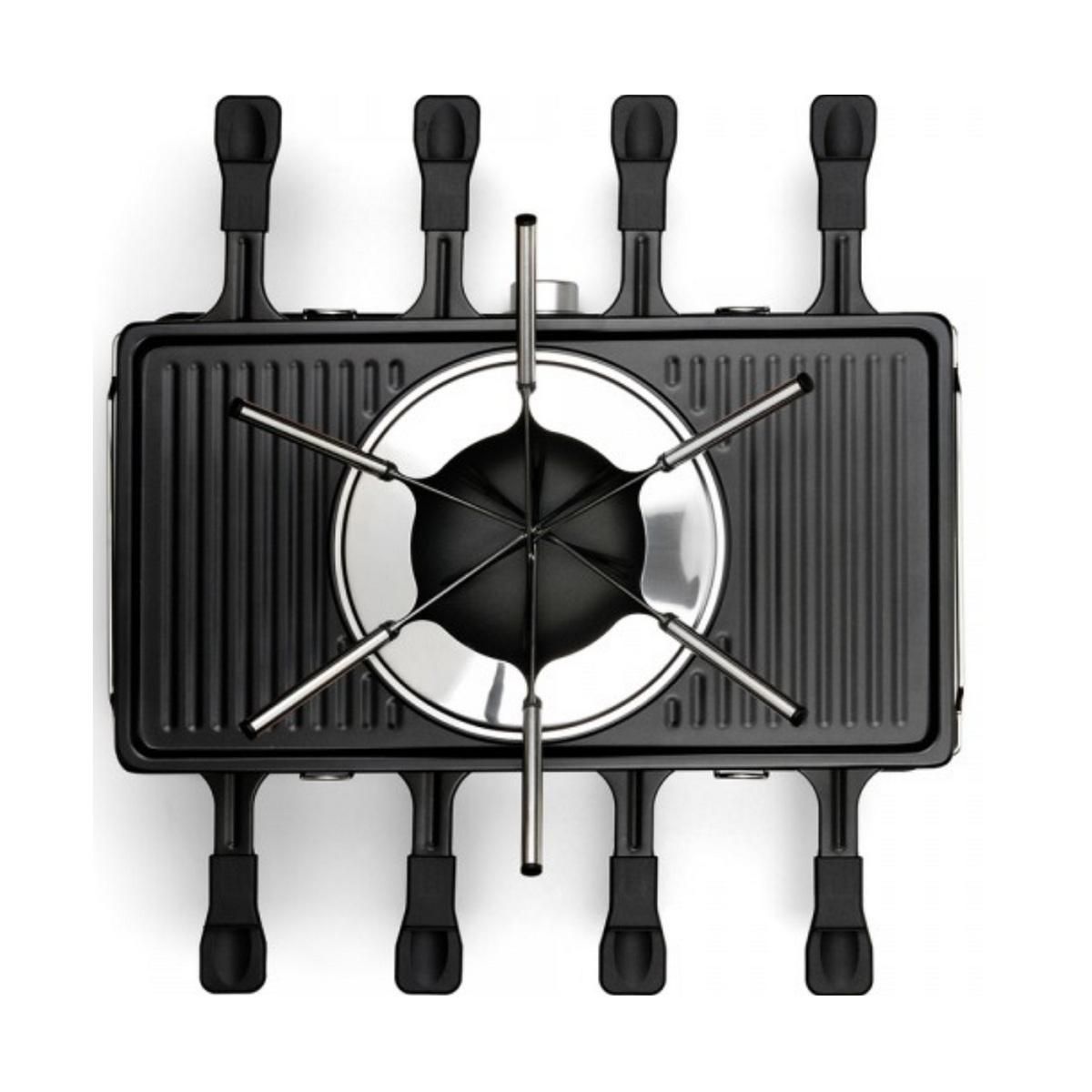 LIVOO Appareil à raclette 8 personnes 1400w + fondue et crêpes - DOC313