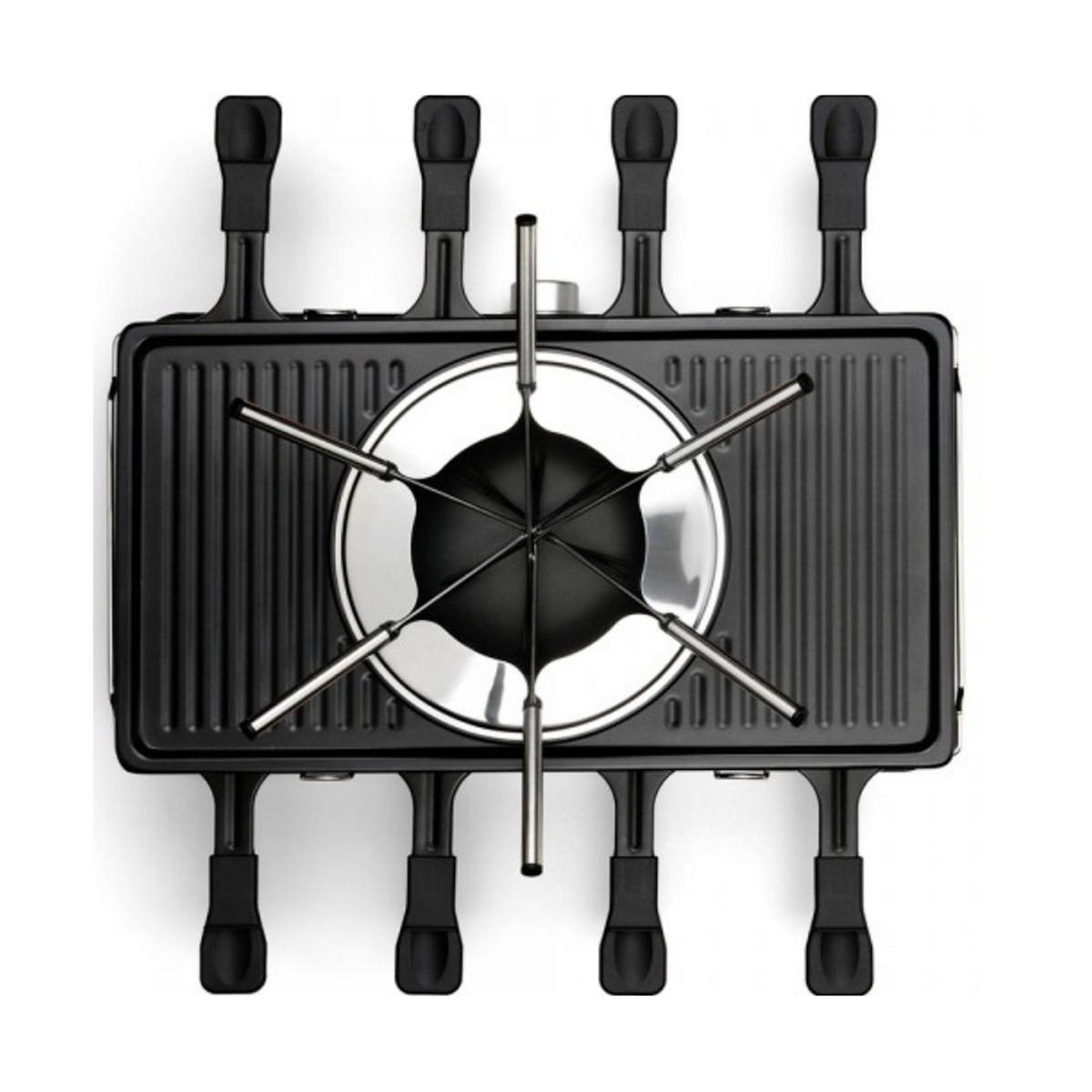 LIVOO Appareil à raclette 8 personnes 1400w + fondue et crêpes - DOC313