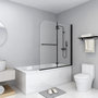 Voir la diapositive 1 : VIDAXL Cabine de douche pliable 2 panneaux ESG 120x140 cm Noir