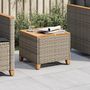 Voir la diapositive 1 : VIDAXL Table de jardin gris 45x45x37 cm resine tressee et bois acacia