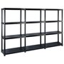 Voir la diapositive 1 : VIDAXL Etagere de rangement a 4 niveaux Noir 183x30,5x130 cm Plastique
