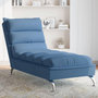 Voir la diapositive 1 : VIDAXL Chaise longue avec coussins bleu tissu