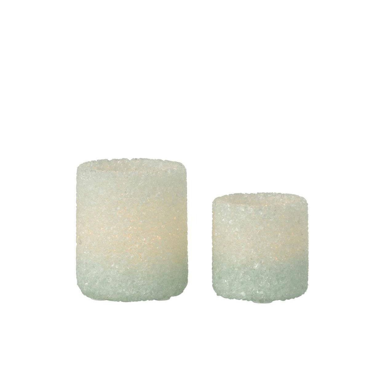 Paris Prix Lot de 2 Photophores en Verre  Pierre  9cm Blanc