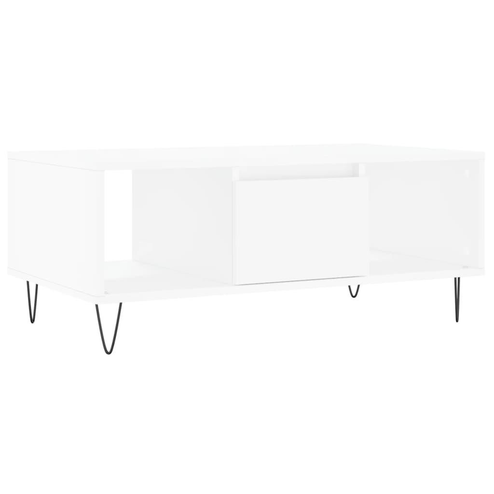Voir la diapositive 2 : VIDAXL Table basse Blanc 90x50x36,5 cm Bois d'ingenierie