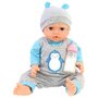One Two Fun Mon véritable bébé 43 cm - pyjama pingouin gris et bleu