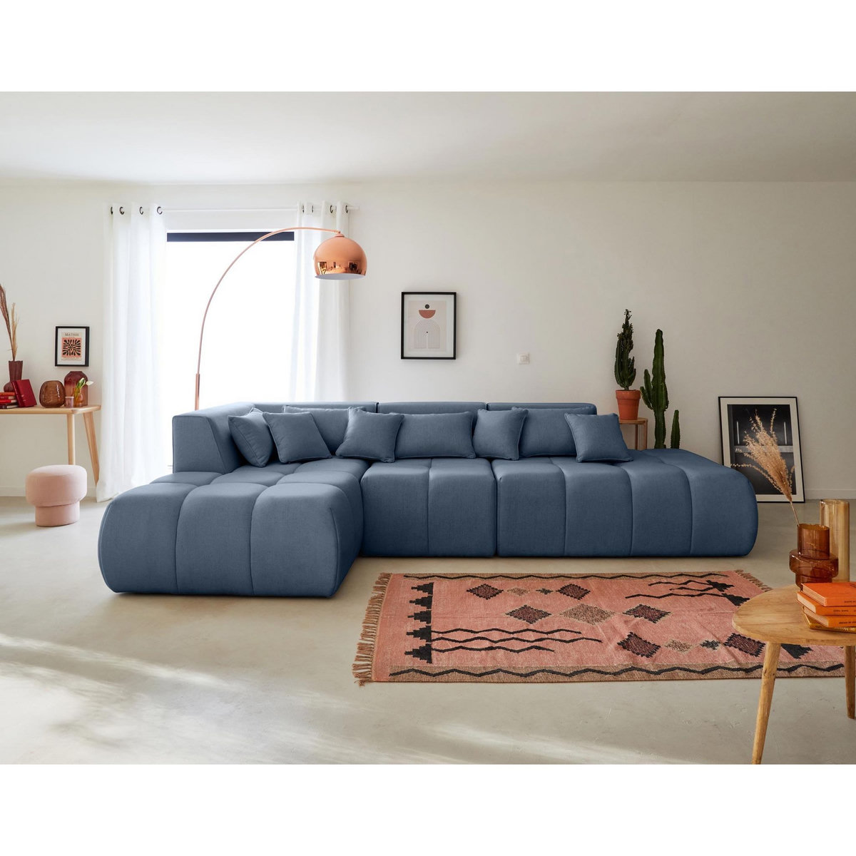 LISA DESIGN Caracas - canapé modulable d'angle gauche - 5 places - en tissu