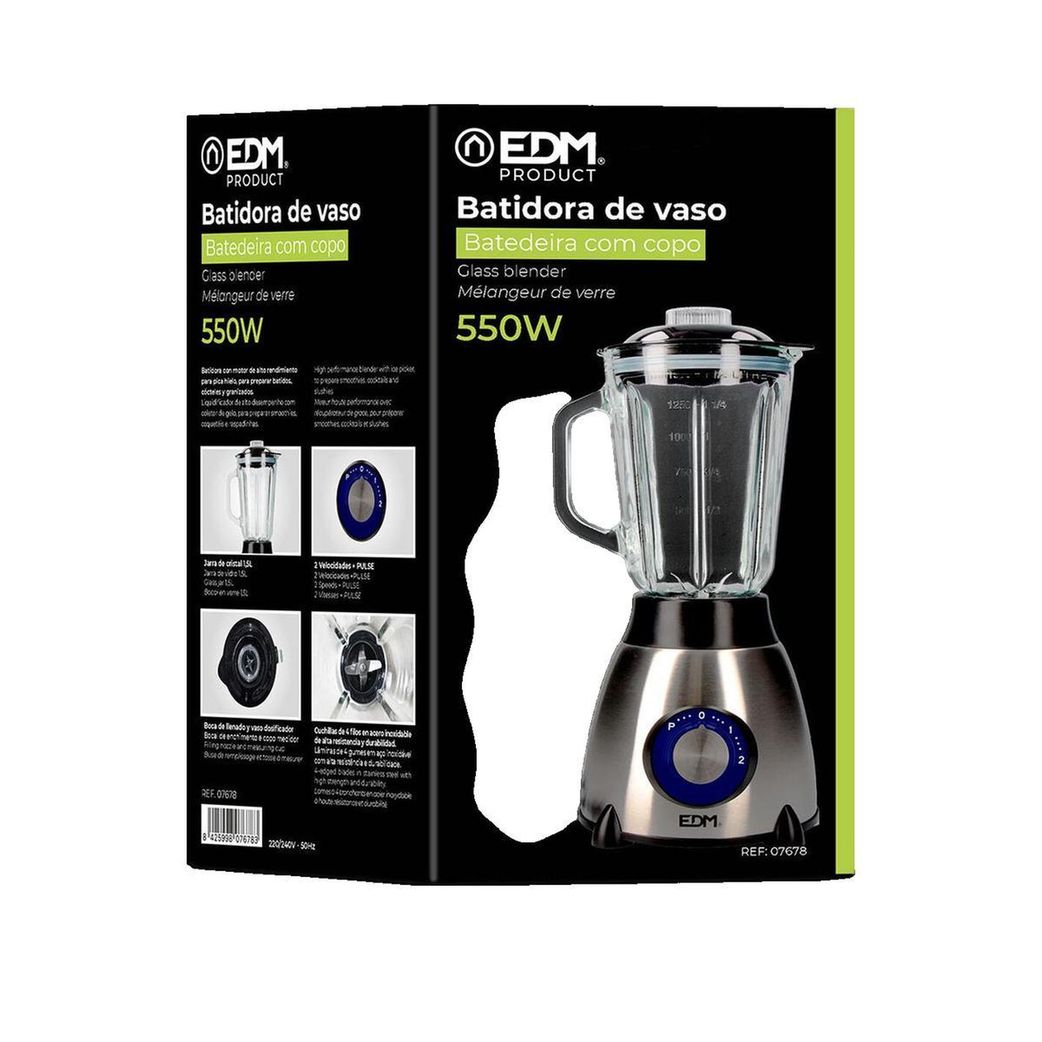 Voir la diapositive 3 : EDM Mixeur EDM 8425998076783 avec puissance de 550 W et capacité de 1,5 L