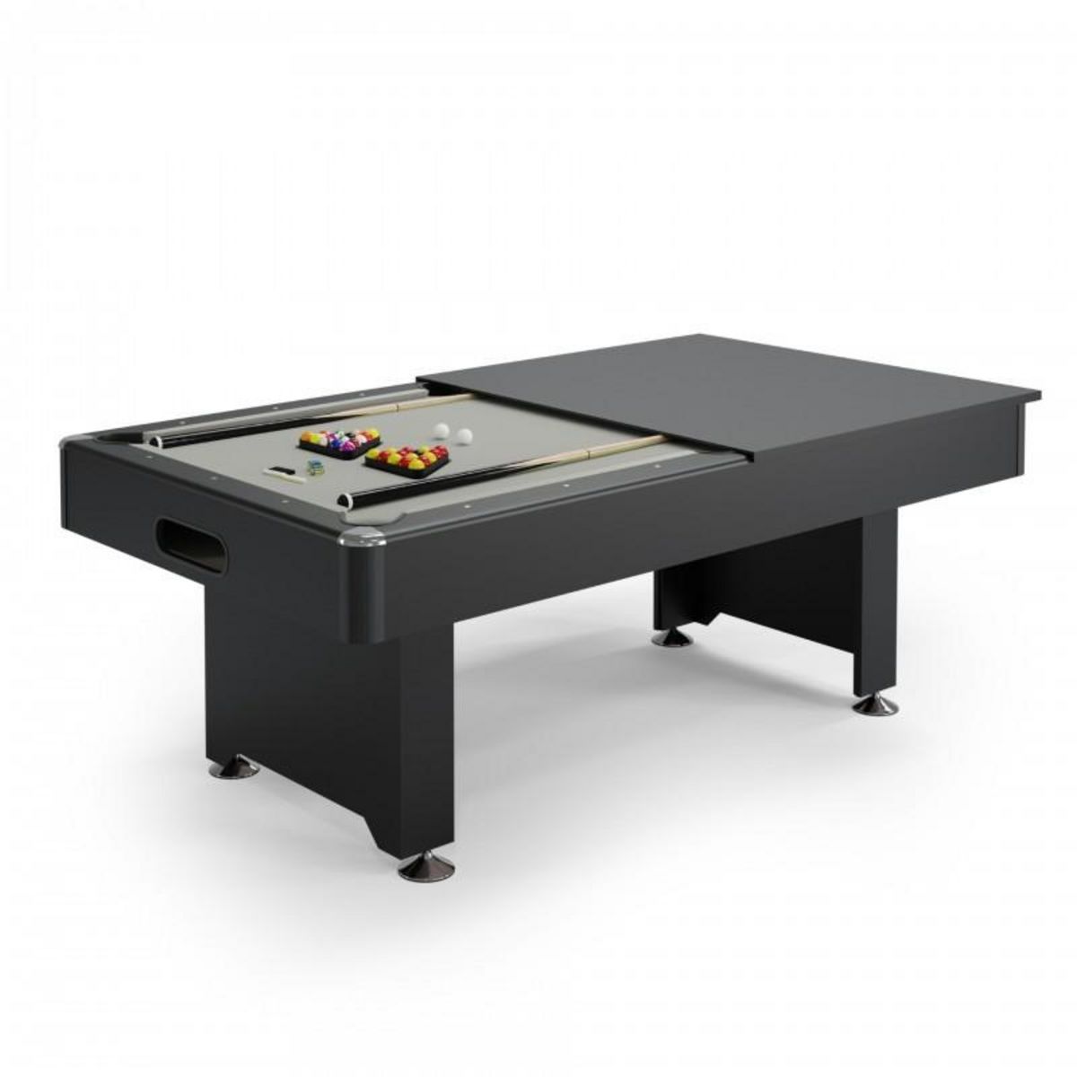 SOKKER Billard Américain convertible Table dinatoire - 212 x118 x86 cm -Retour de boules automatique et Accessoires inclus