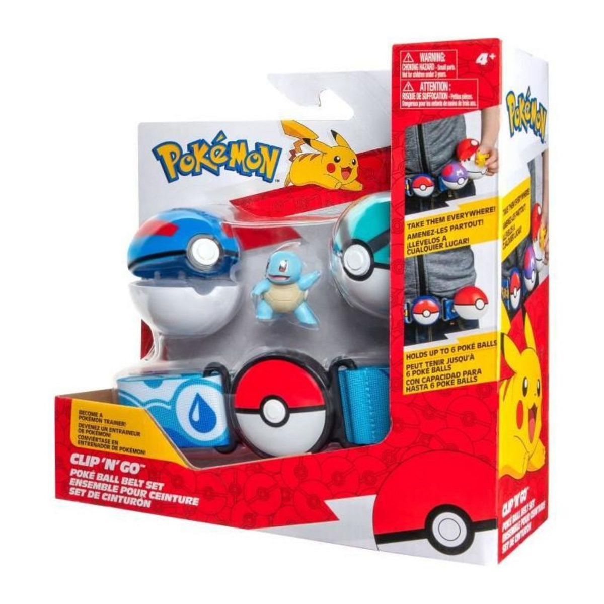BANDAI Ceinture - BANDAI - Pokémon Clip ‘N' Go - 1 ceinture, 2 Poké Balls et 1 figurine Carapuce 5 cm