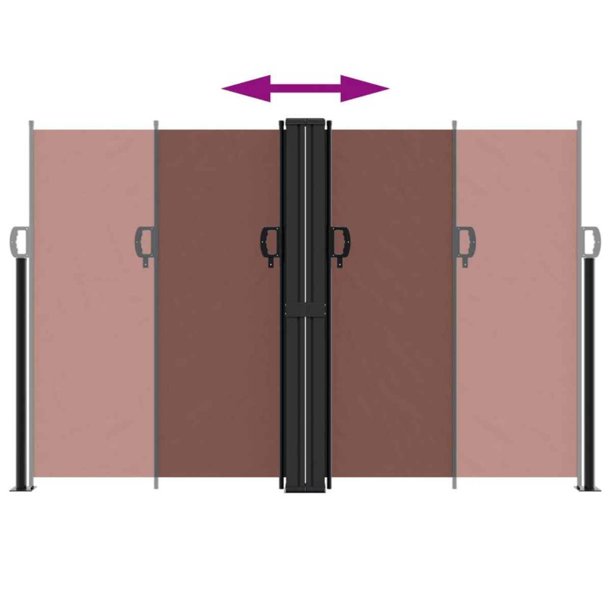 VIDAXL Auvent lateral retractable marron 160x1000 cm