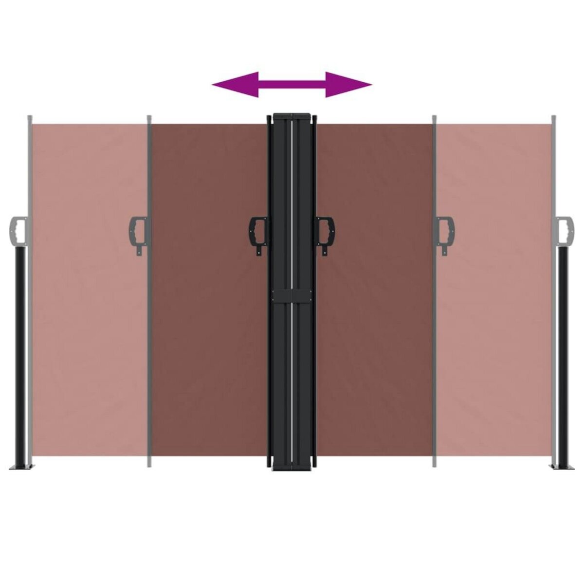 VIDAXL Auvent lateral retractable marron 160x1000 cm