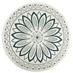 The Home Deco Factory Tapis rond imprimé Mandala vert D90