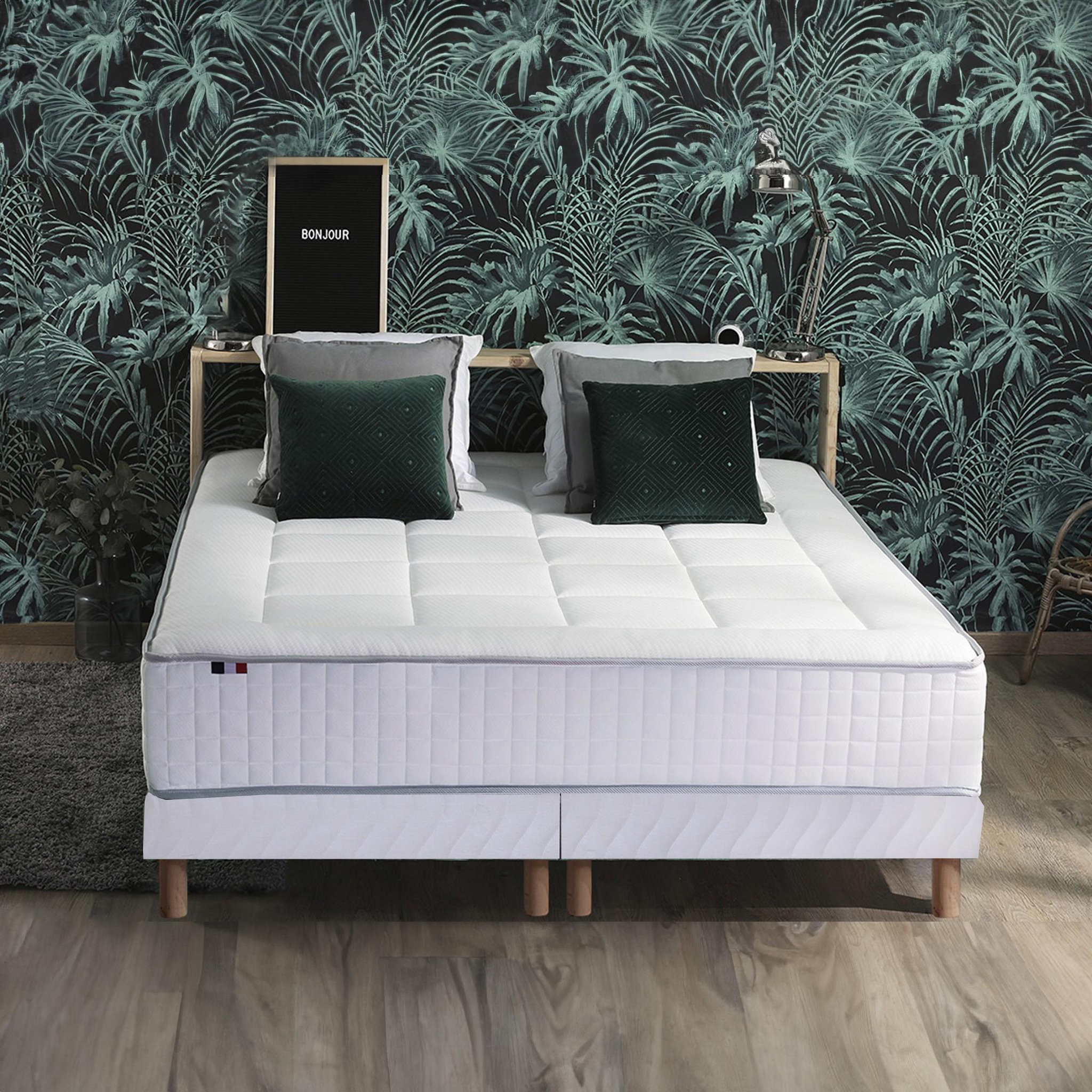 Voir la diapositive 6 : IDLITERIE Ensemble matelas Ressorts 7 zones H28cm + sommier PALACIO 2 FABRICATION FRANCAISE