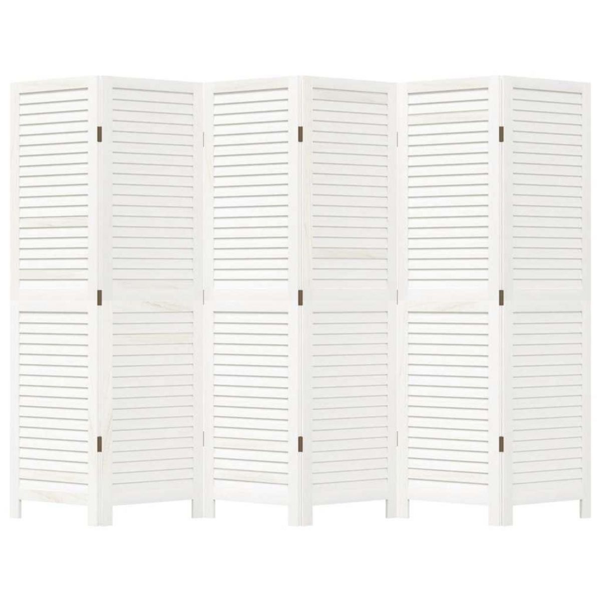VIDAXL Cloison de separation 6 panneaux blanc bois de paulownia massif