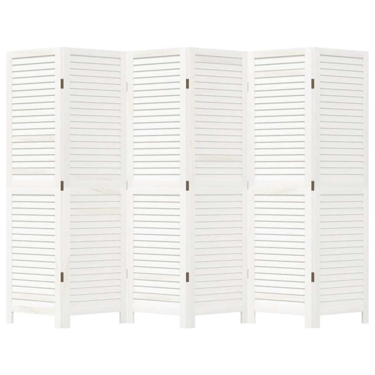 VIDAXL Cloison de separation 6 panneaux blanc bois de paulownia massif