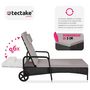 Voir la diapositive 4 : tectake Bain de soleil Transat en rotin Avec cadre en aluminium noir
