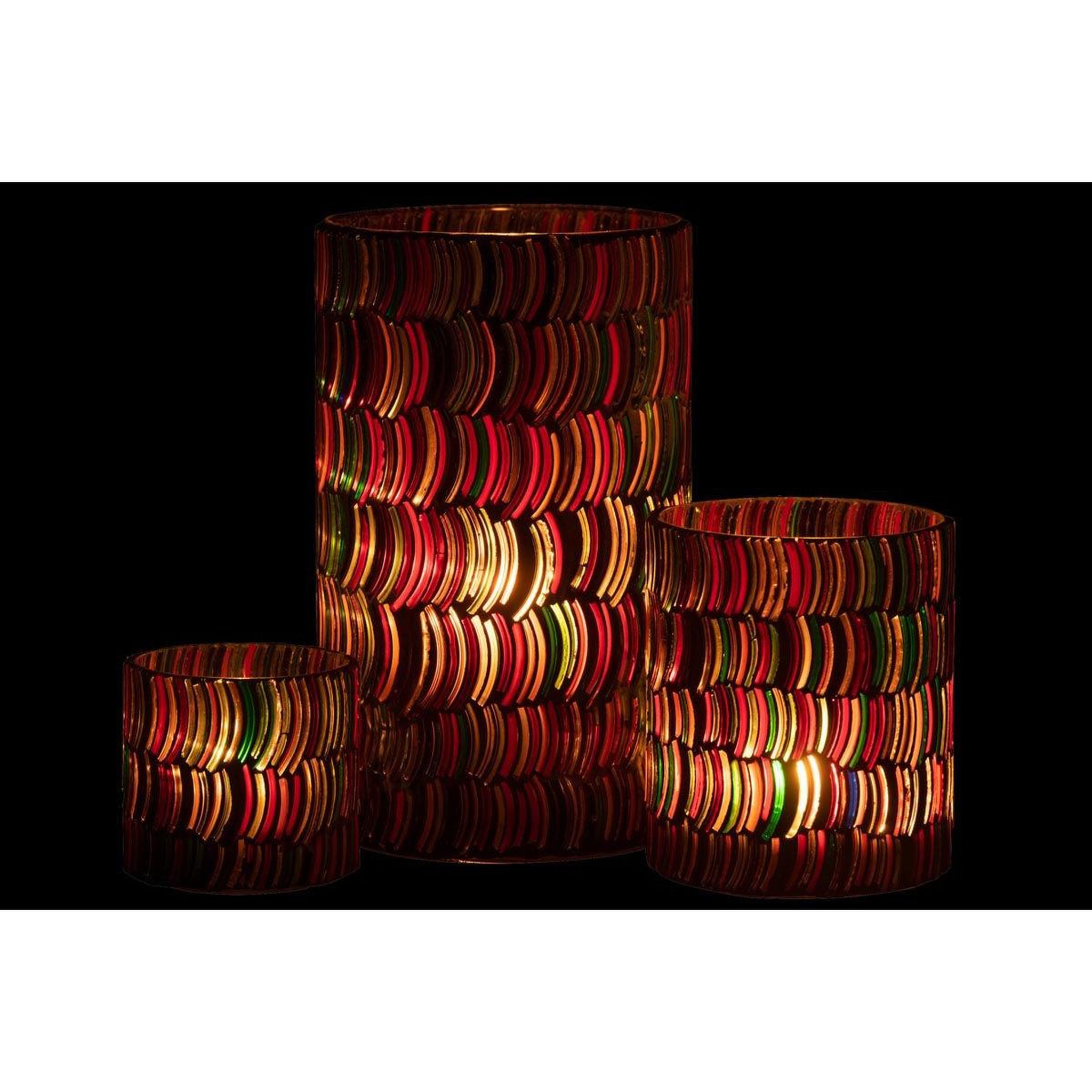 Voir la diapositive 5 : J-LINE Photophore Design  Mosaic Courbe  23cm Multicolore