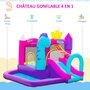 OUTSUNNY Château gonflable enfant - toboggan, trampoline, piscine, panier - gonfleur, sac de transport inclus - dim. 3L x 2,7l x 2H m - Oxford multicolore