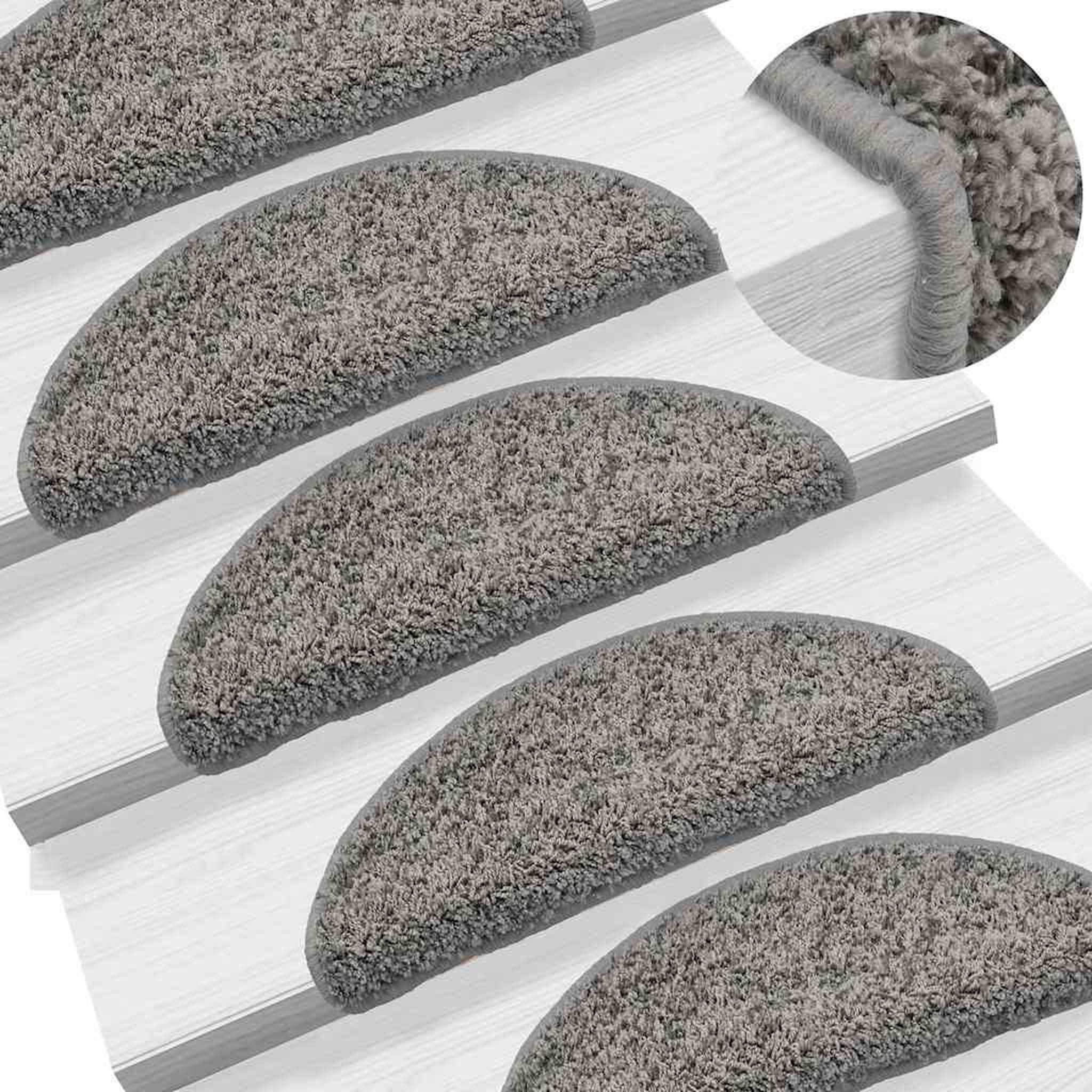 Voir la diapositive 5 : VIDAXL Tapis d'escalier 30 pcs gris 56x17x3 cm