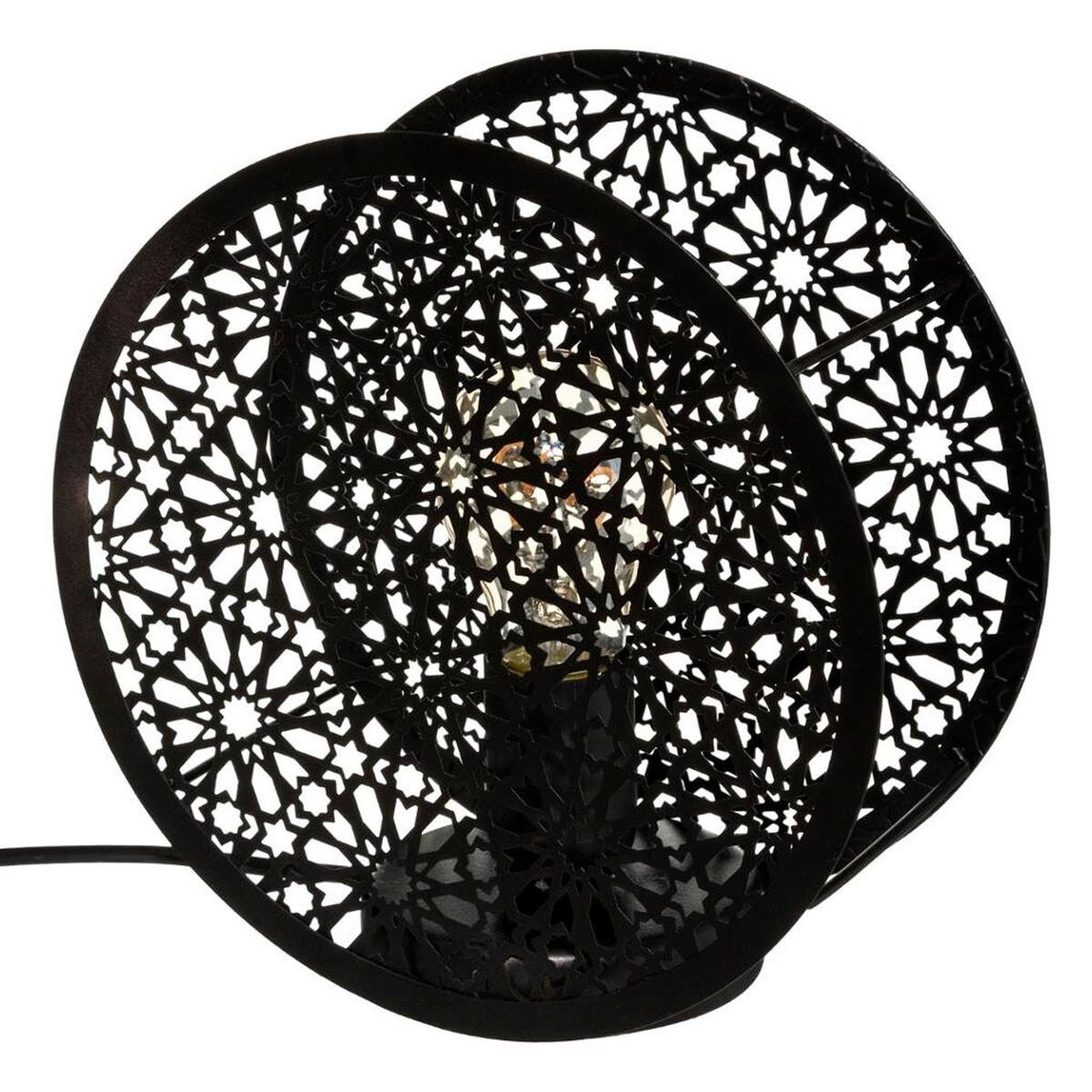 ATMOSPHERA Lampe à poser ronde  lonzo  22cm noir