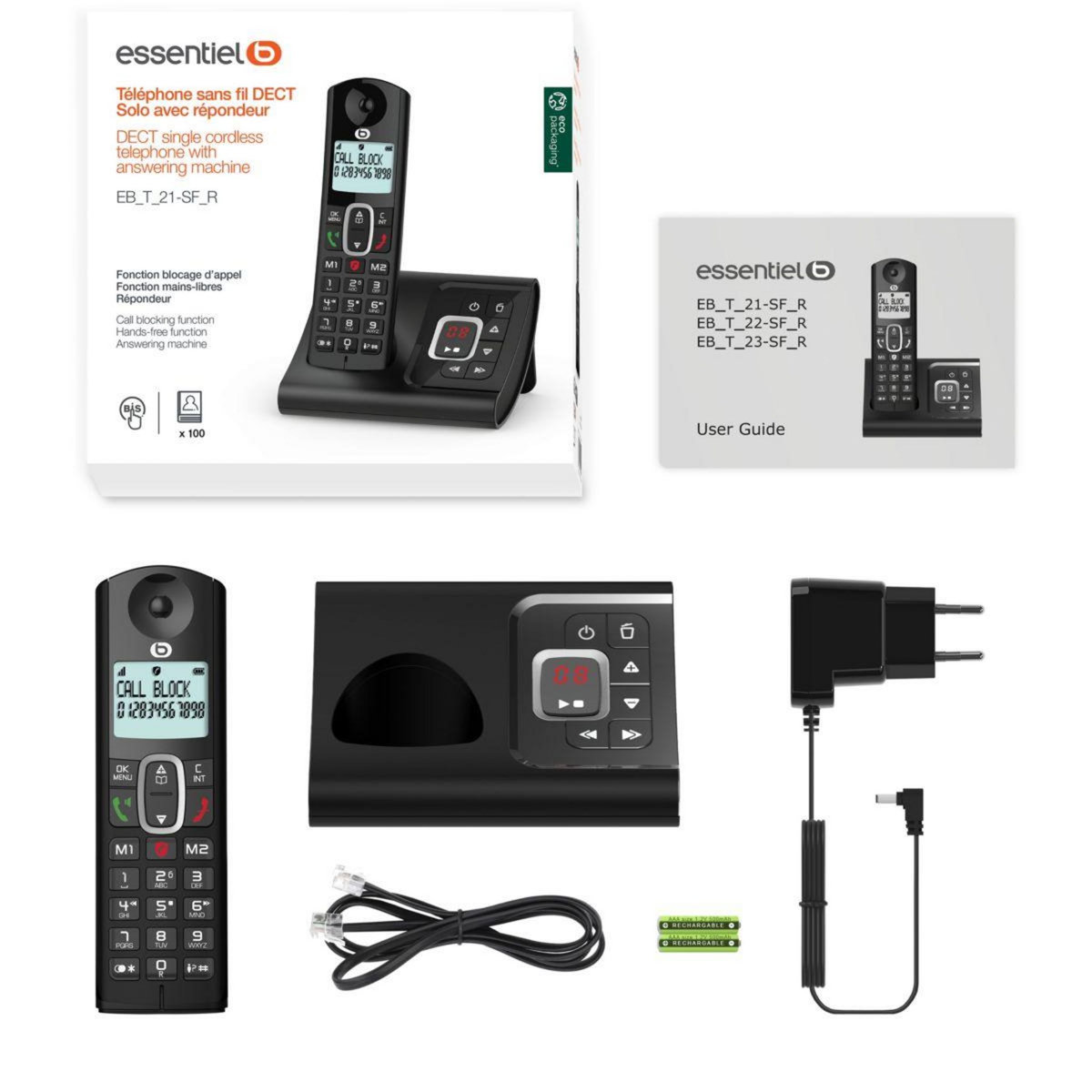 ESSENTIEL B Téléphone sans fil Tribu solo-R V3