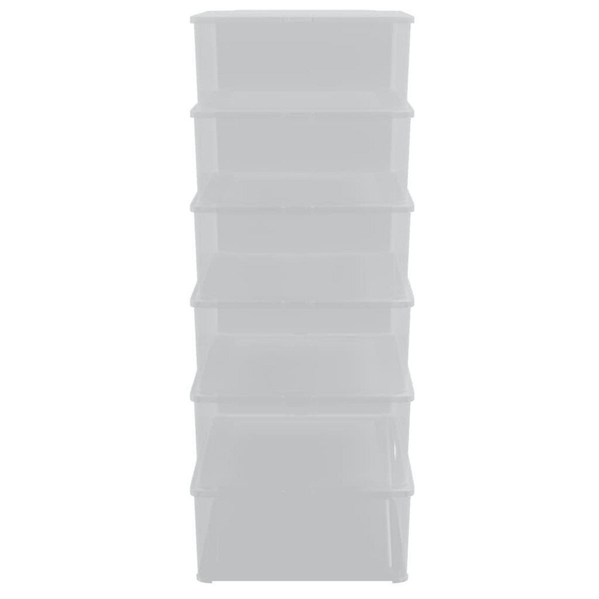 VIDAXL Boîtes de rangement en plastique 6 pcs 25 L empilables