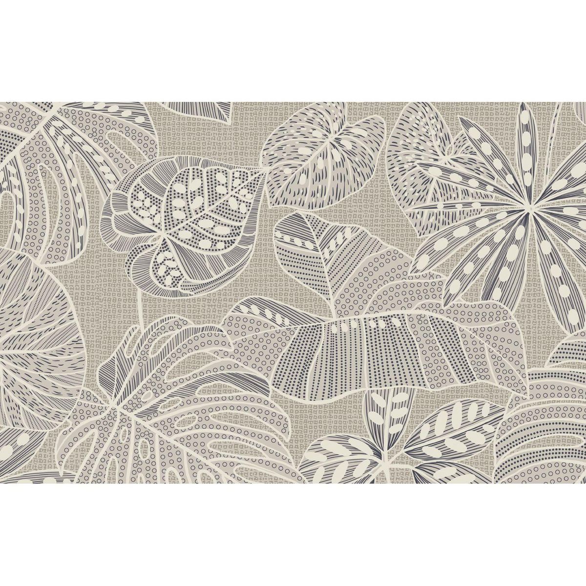 HABITABLE Lot de 2 sets de table motifs tropical WILD - 28 x 43 cm - Ecru