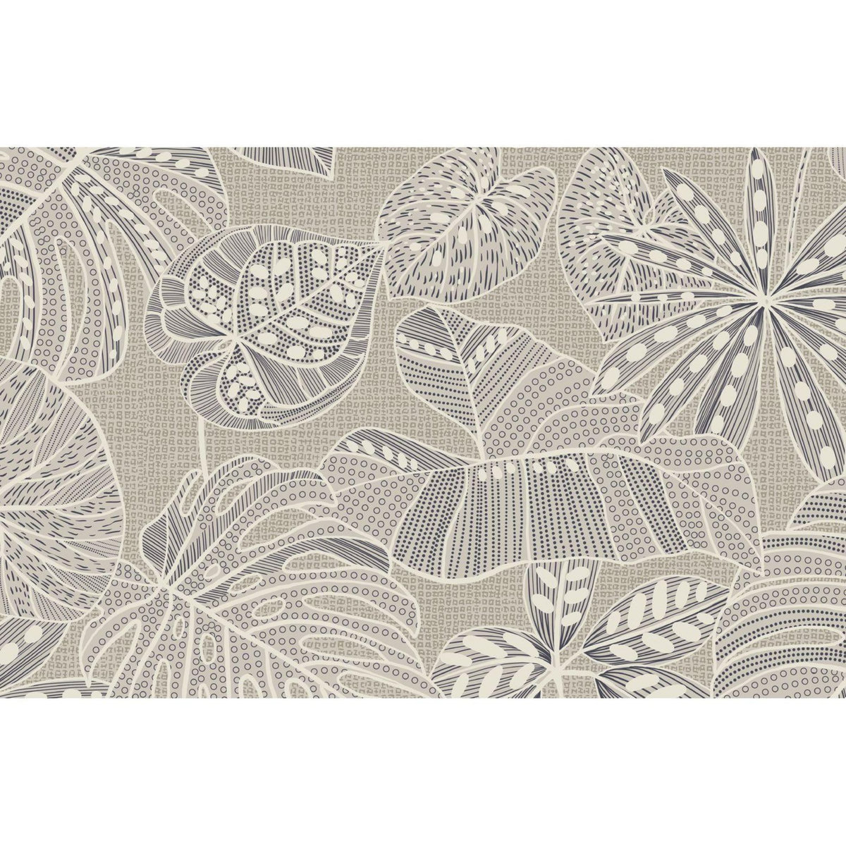 HABITABLE Lot de 2 sets de table motifs tropical WILD - 28 x 43 cm - Ecru