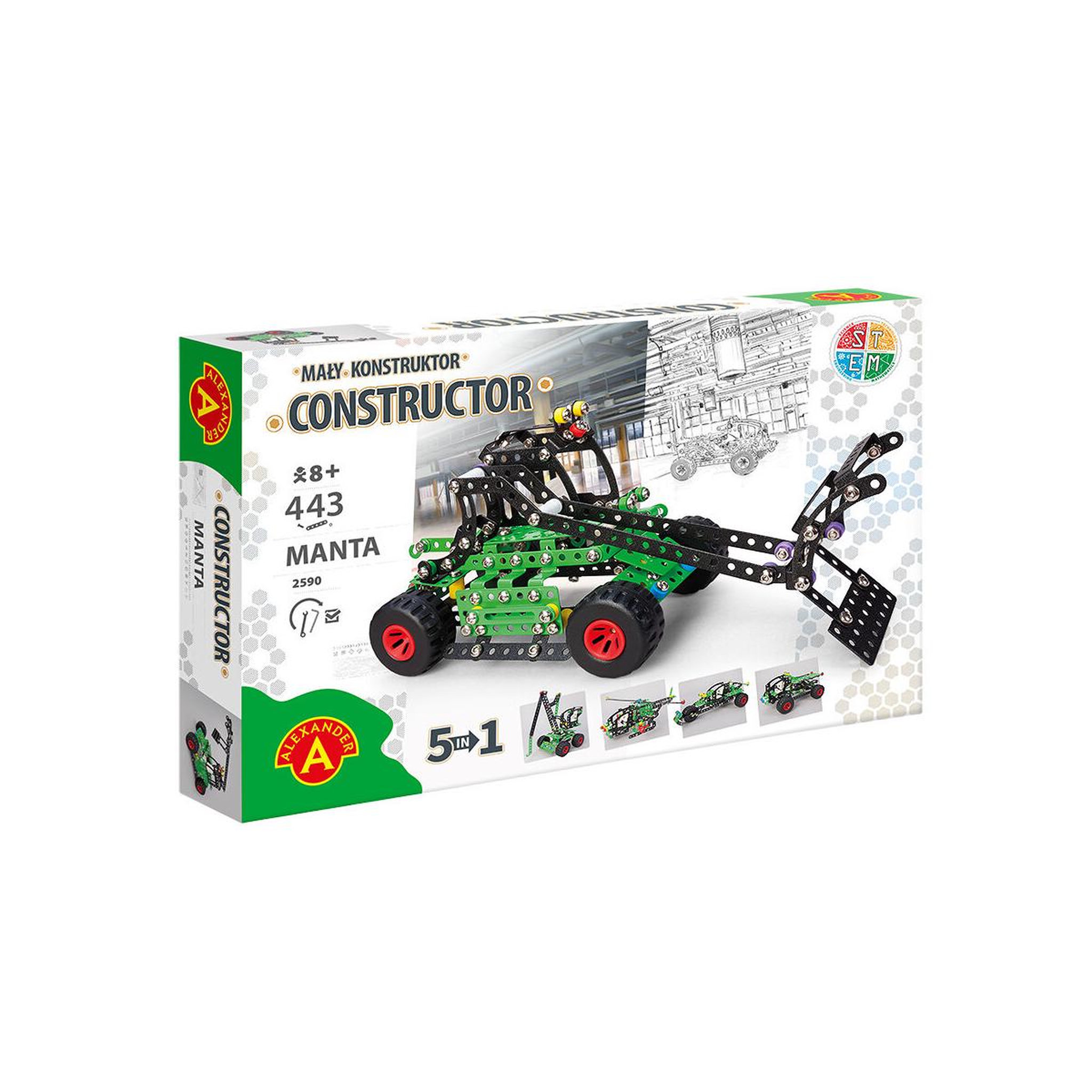 Alexander Jeu de construction 5 en 1 Manta Constructor Pro - 444 pièces