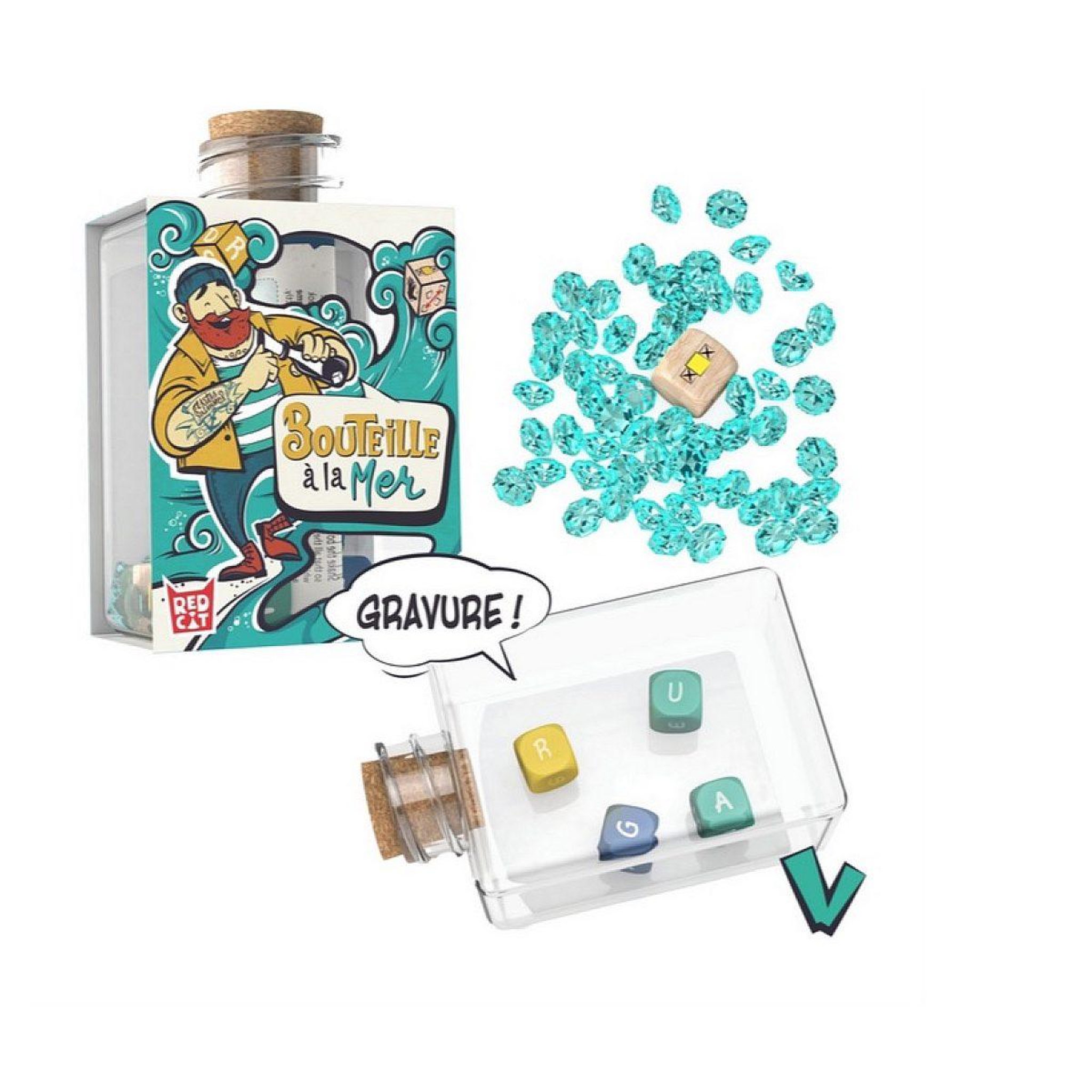 RED CAT GAMES Bouteille a la mer - jeu de lettres