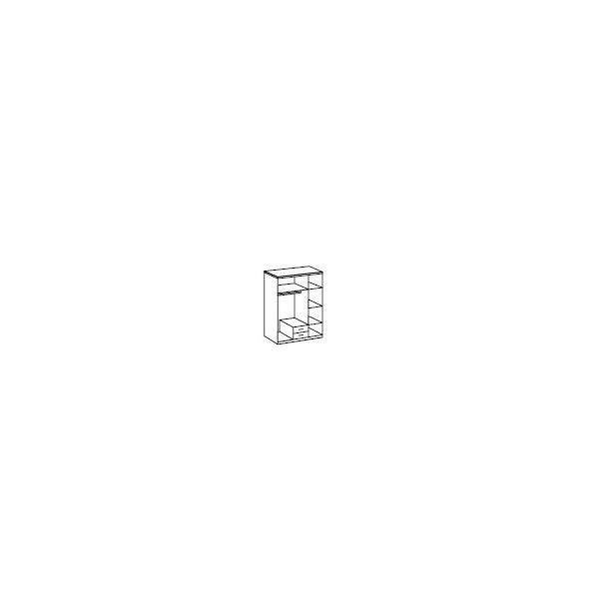 Voir la diapositive 2 : MARKET24 Armoire 3 portes battantes + miroir - Décor blanc brillant - L 135 x P 56 x H 199 cm - TRIO