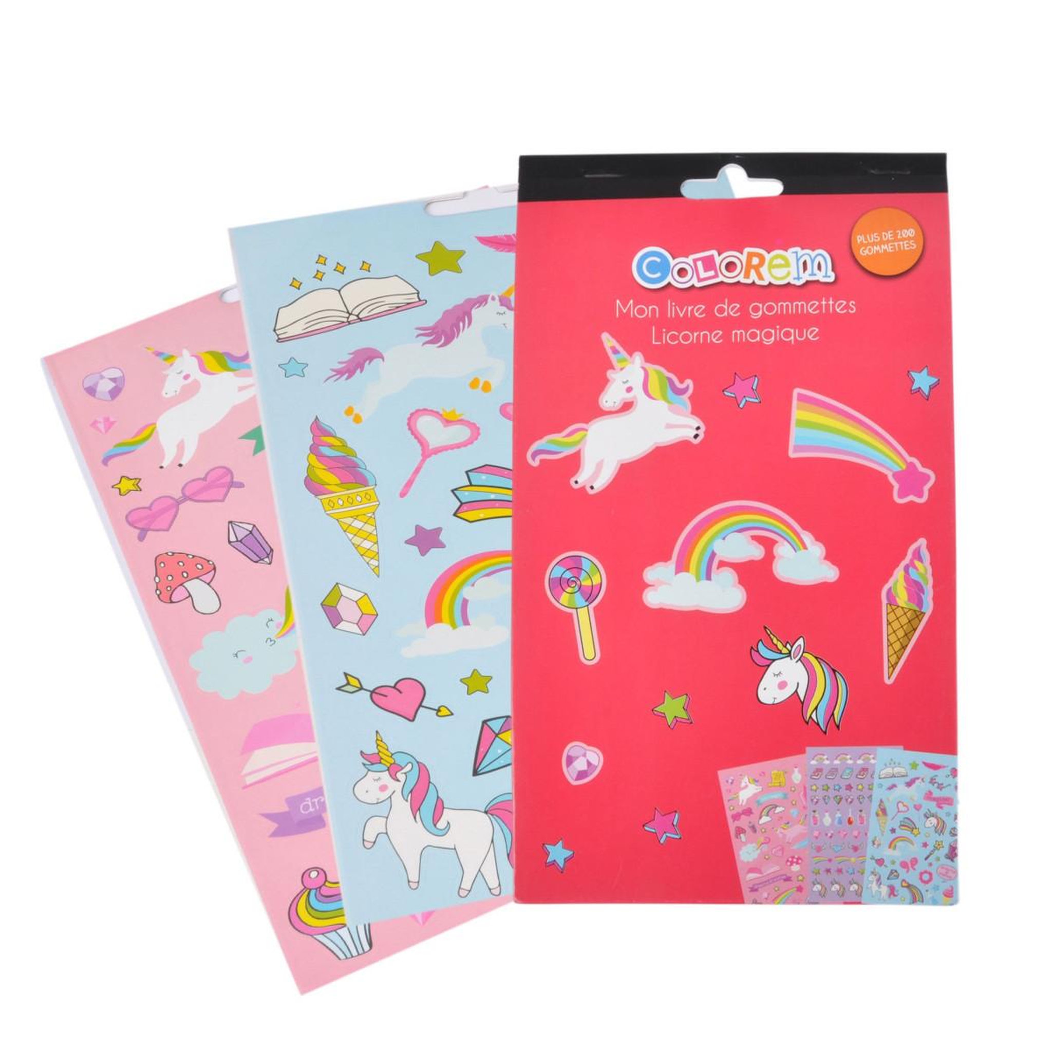 Voir la diapositive 4 : HOMEA Livre de Gommettes  Licorne & Sirène  24cm Blanc