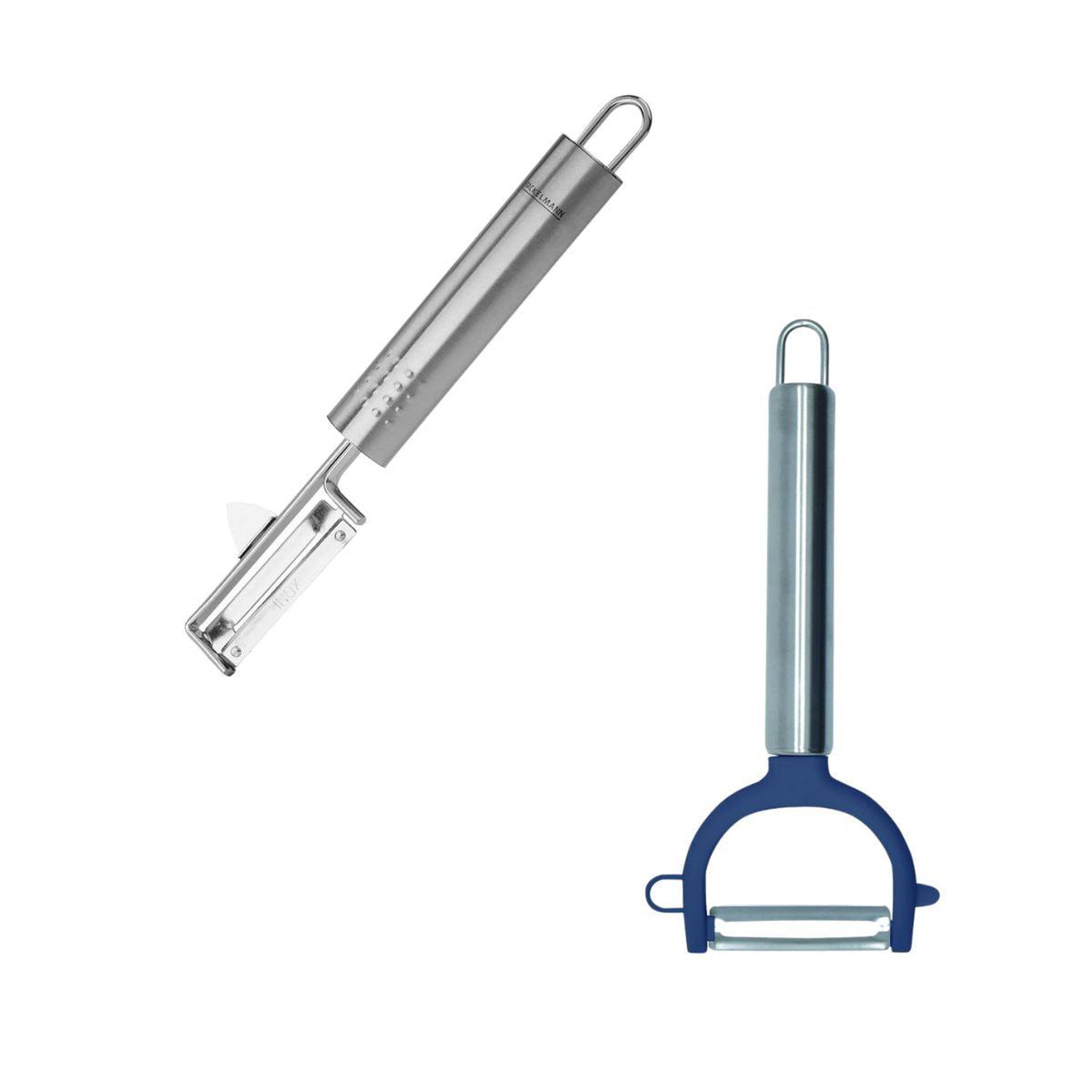 Fackelmann Duo eplucheur à légumes pendule 19 cm et rasoir à légumes inox et plastique 17 cm fackelmann