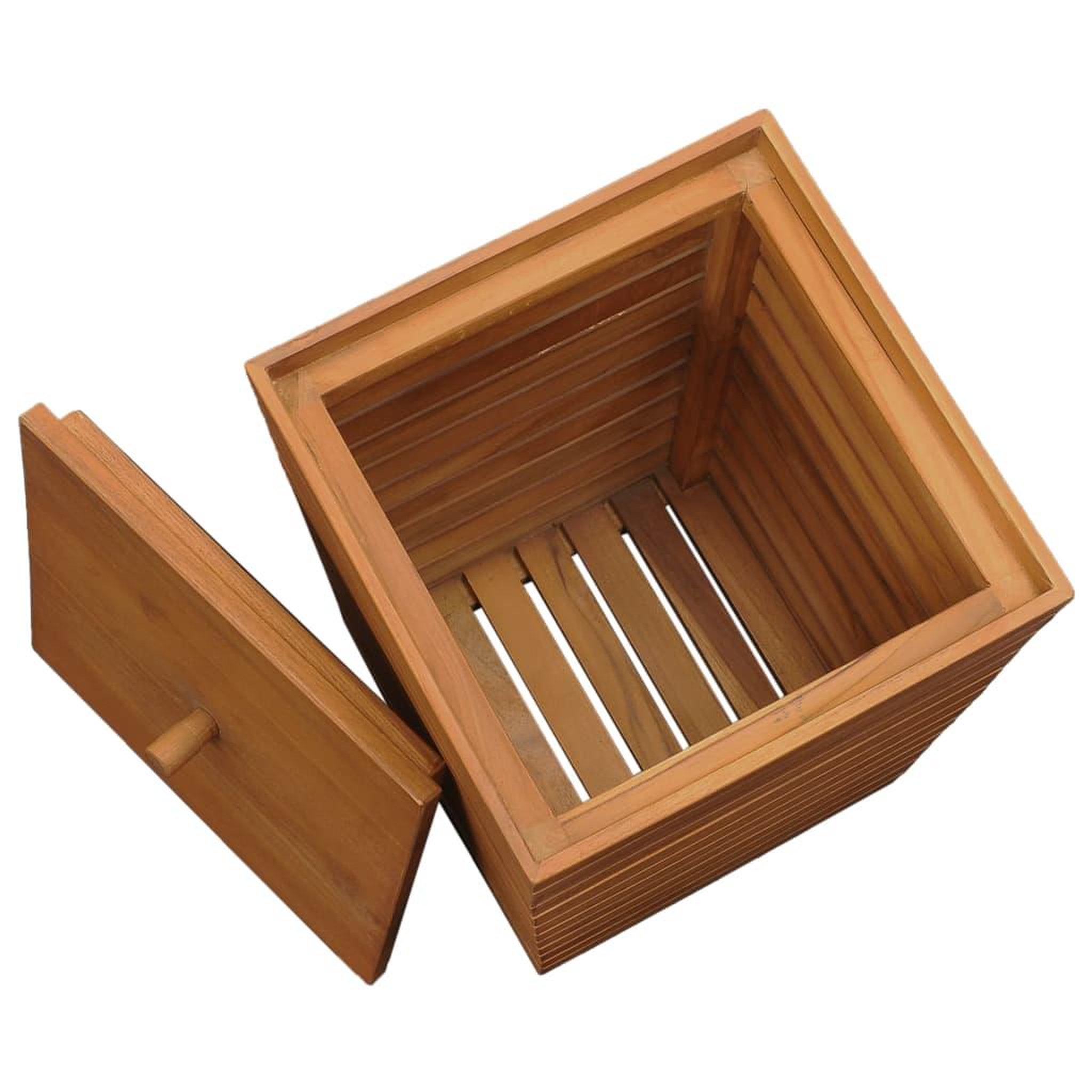 Voir la diapositive 5 : VIDAXL Panier a linge 30x30x45 cm bois de teck massif