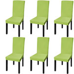 VIDAXL Housse de chaise droite extensible 6 pcs vert