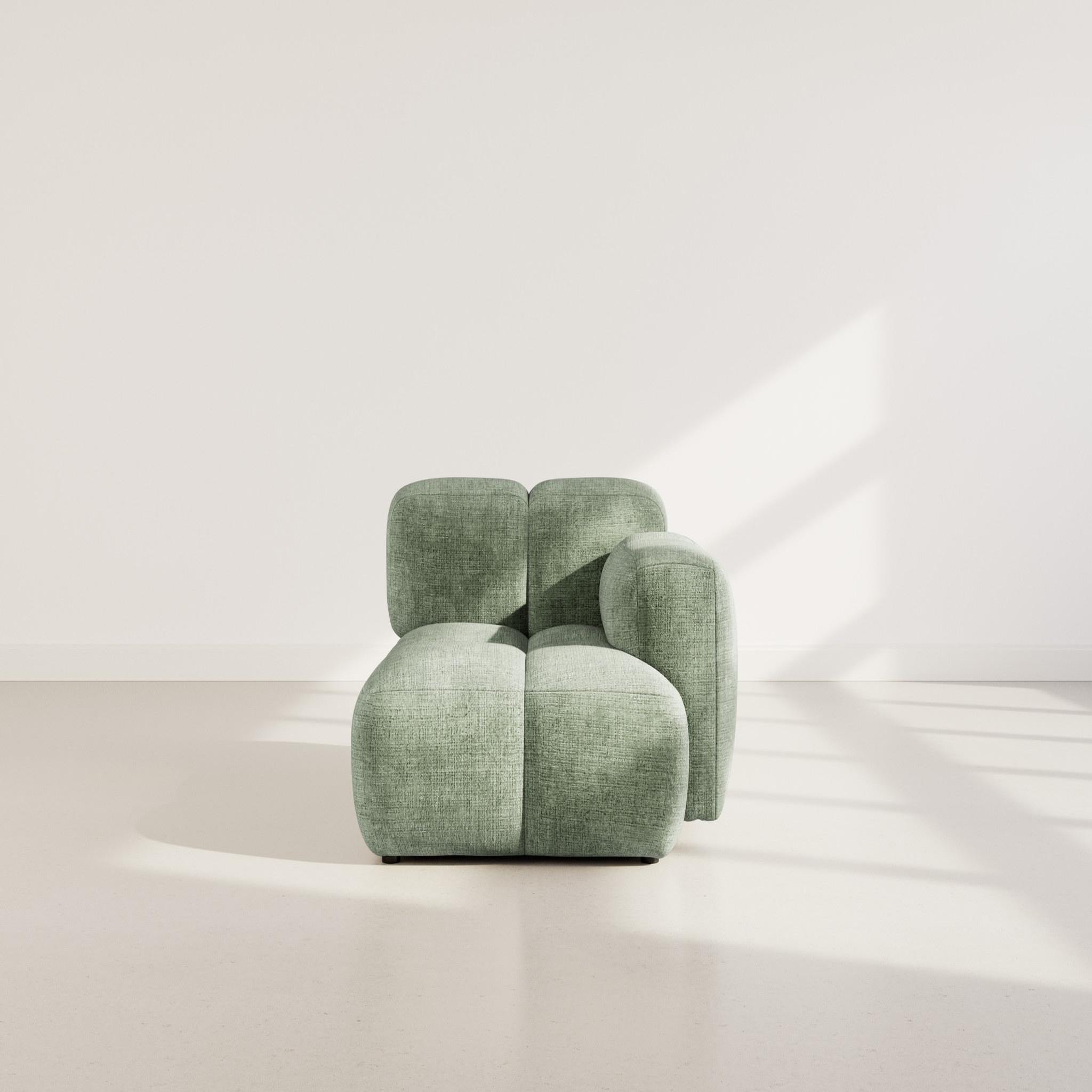Voir la diapositive 2 : BEST MOBILIER Grace - module d'assise droit en velours texturé