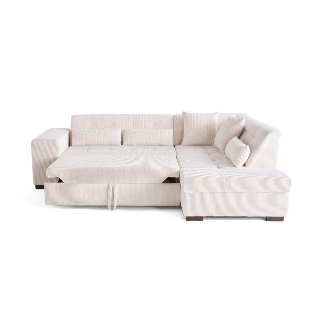 LISA DESIGN Vermont - canapé d'angle droit - 5 places - convertible - en velours côtelé