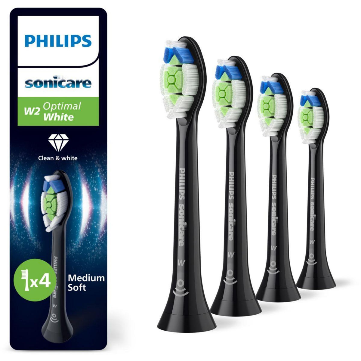 Philips Brossette dentaire Sonicare lot de 4 -  HX6064/88 white Optimal