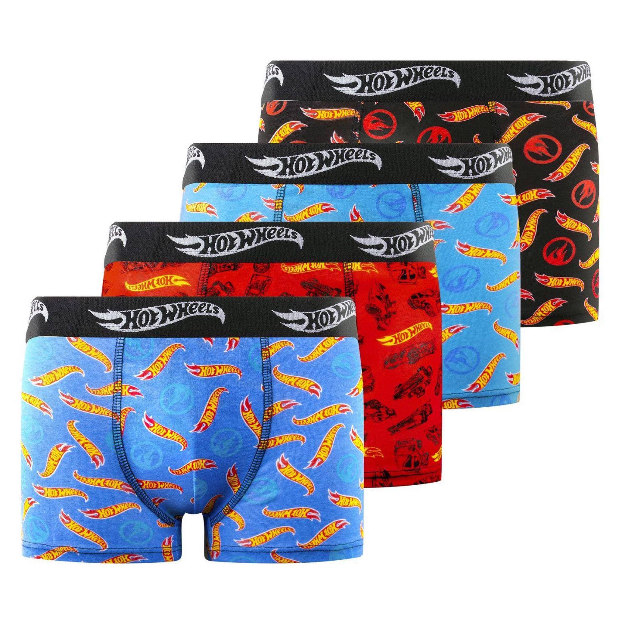 Voir la diapositive 1 : Hot Wheels Lot de 4 boxers enfant Hot Wheels