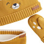 Voir la diapositive 2 : Petit Béguin Ensemble bonnet, moufles et cache-cou enfant en tricot Charly