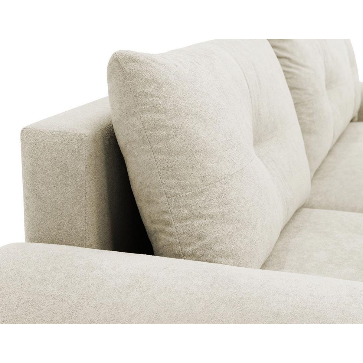 BEST MOBILIER Luzzio - canapé d'angle gauche 4 places convertible avec coffre en tissu texturé