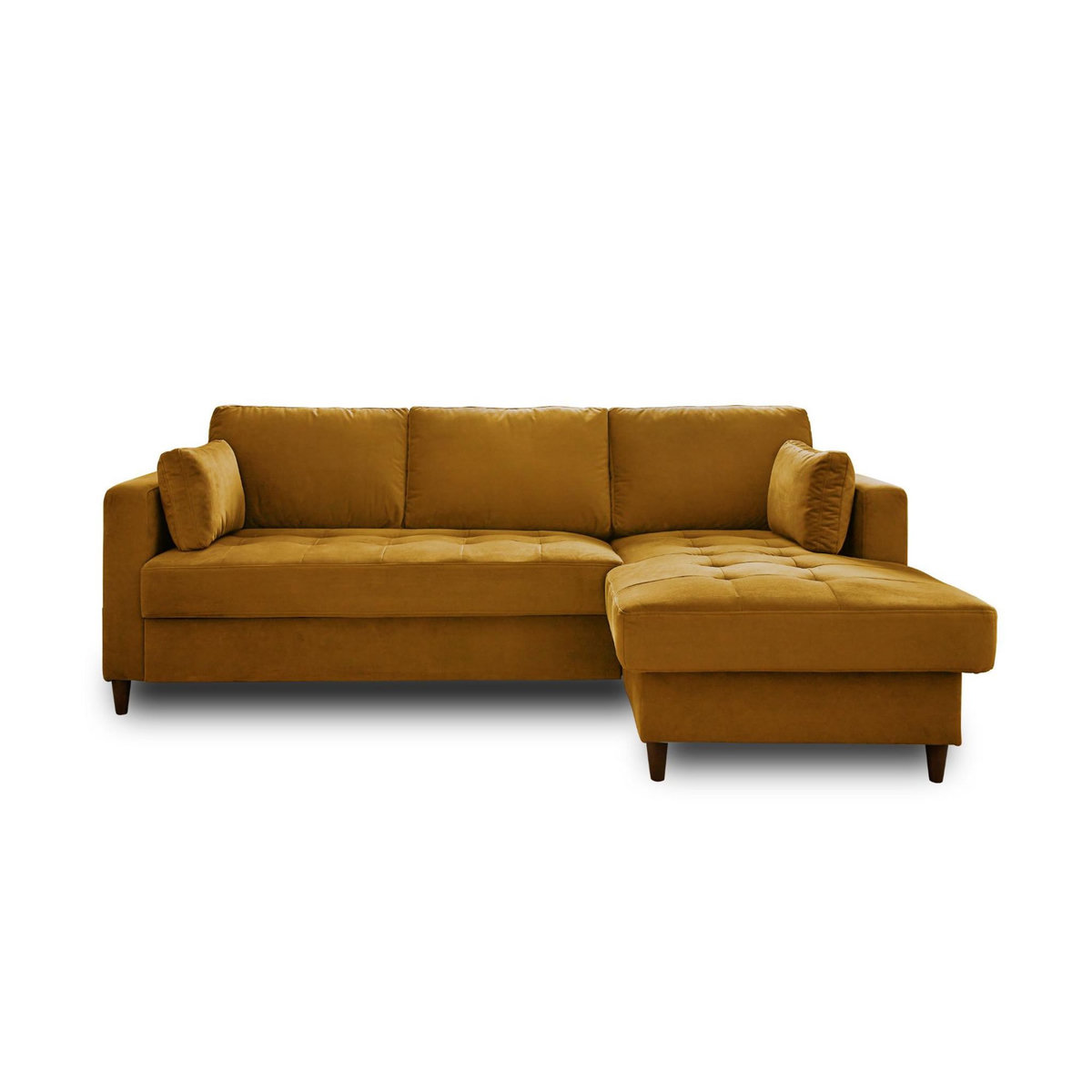 LISA DESIGN Anna - canapé d'angle droit - 4 places - convertible avec coffre - en velours