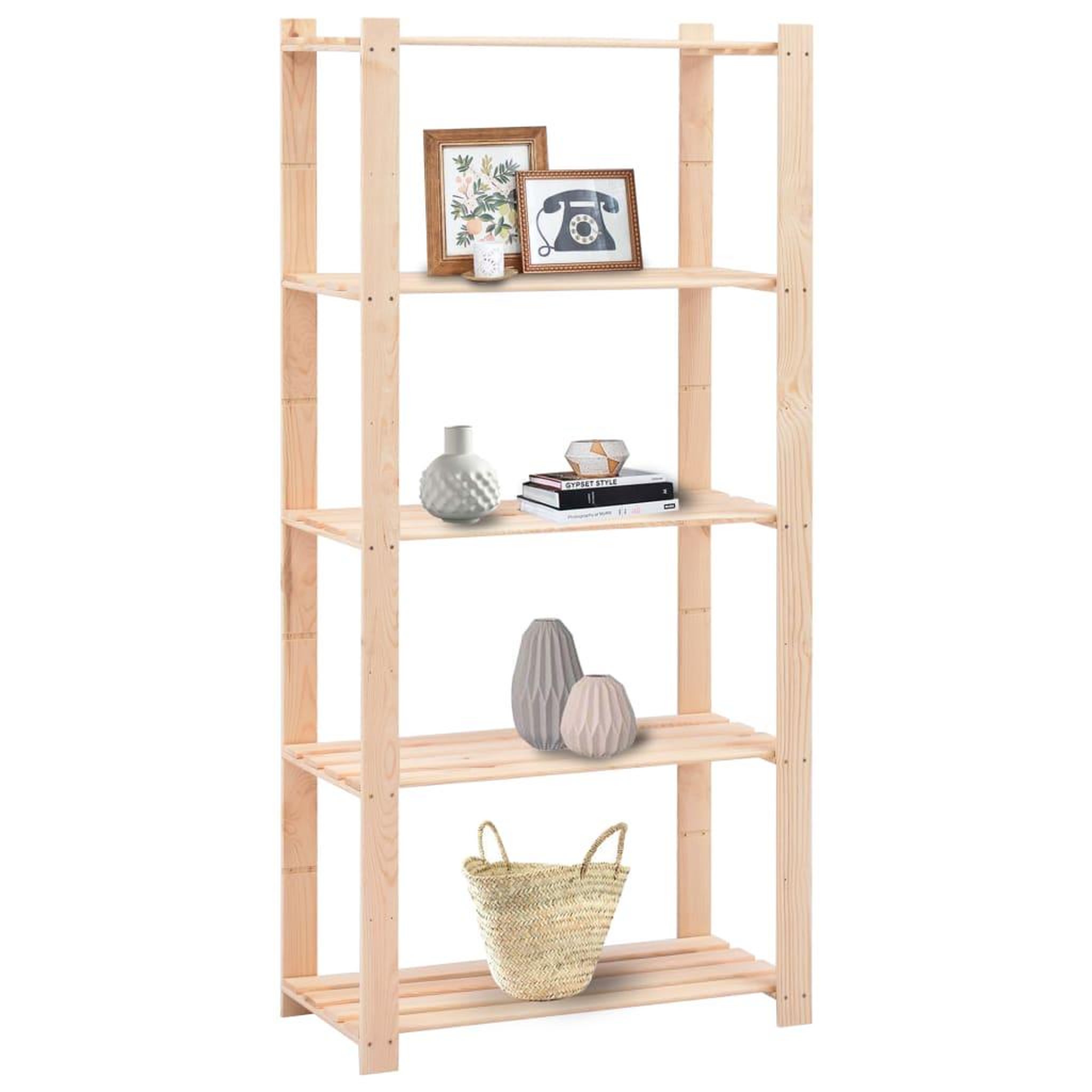 Voir la diapositive 2 : VIDAXL Etageres de rangement a 5 niveaux 5 pcs 80x38x170 cm Pin 250 kg