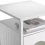 IDIMEX Table de chevet GATO petite commode avec un espace nid pour chat, en MDF lasuré de coloris blanc